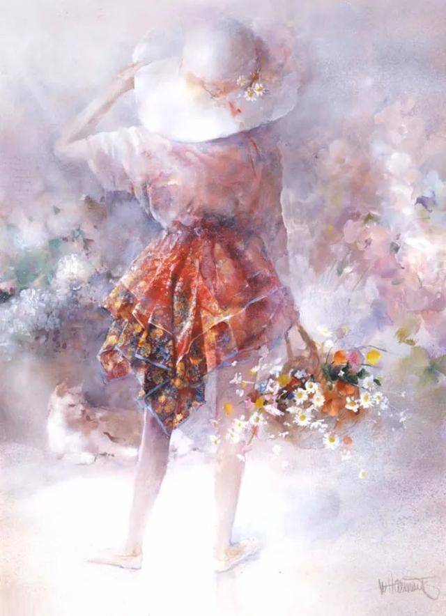 朦胧的油画唯美画中人万种风情