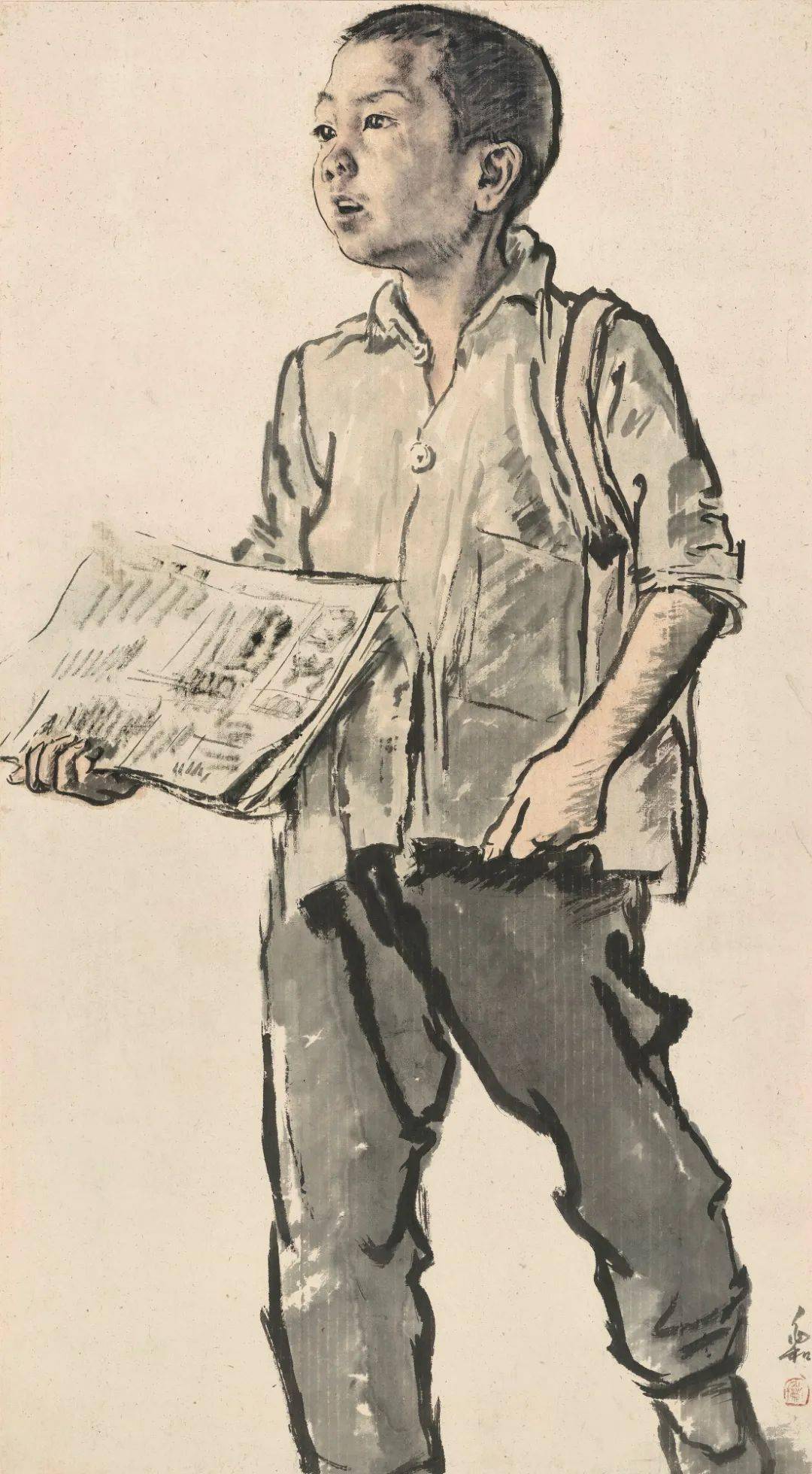 品读蒋兆和感动半世纪的水墨人物栩栩如生