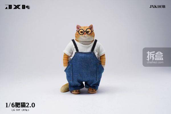 出货 JXK STUDIO 1/6 肥猫2.0 背带裤 有文化的猫 仿真动物模型