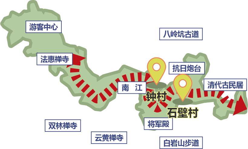 义乌八岭坑古道线路图图片