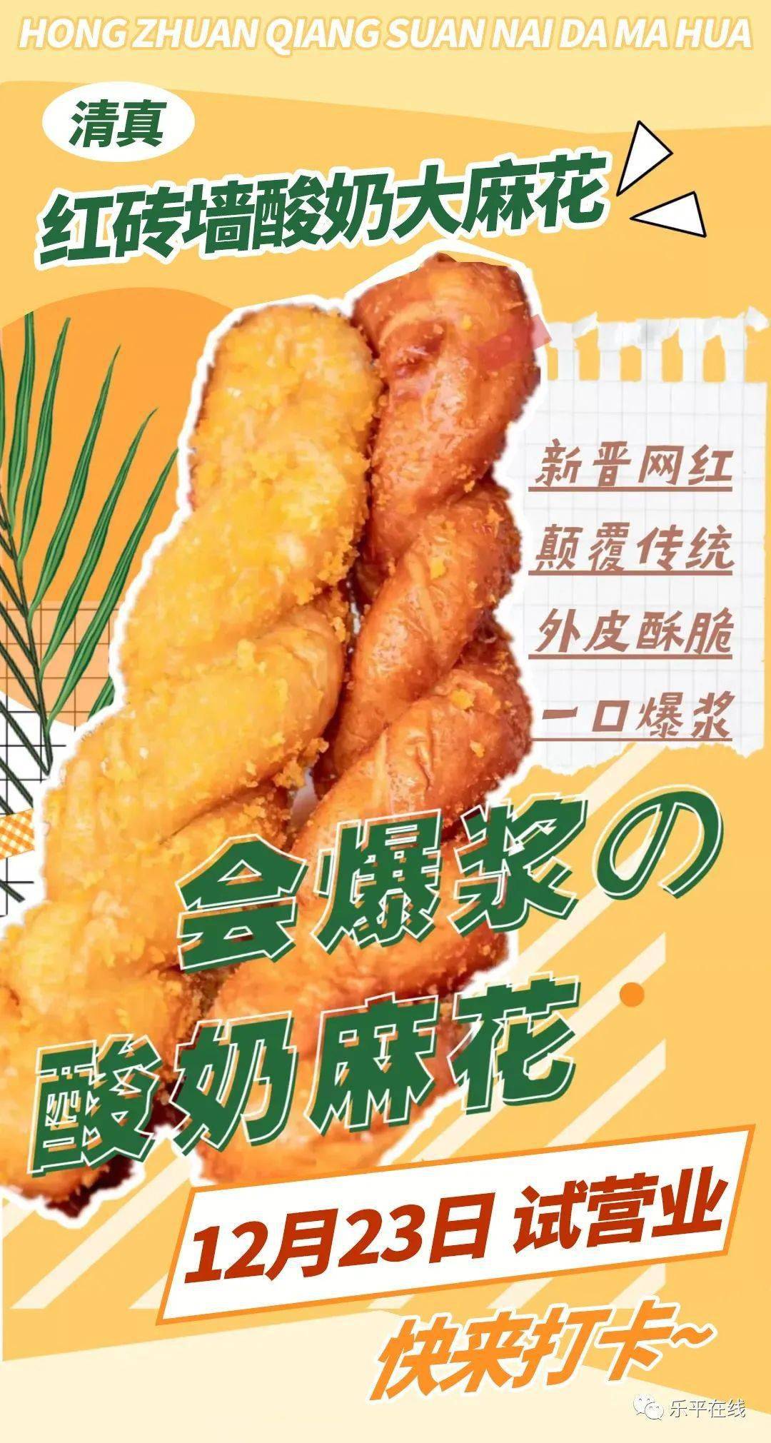 1元火遍全网的酸奶大麻花来乐平啦香酥到掉渣一口就爆浆