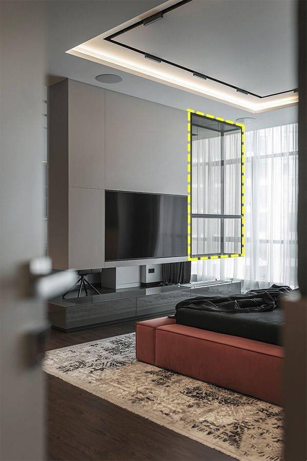 电视墙另类设计分享电视柜结合异形长虹玻璃完工还挺高级美观