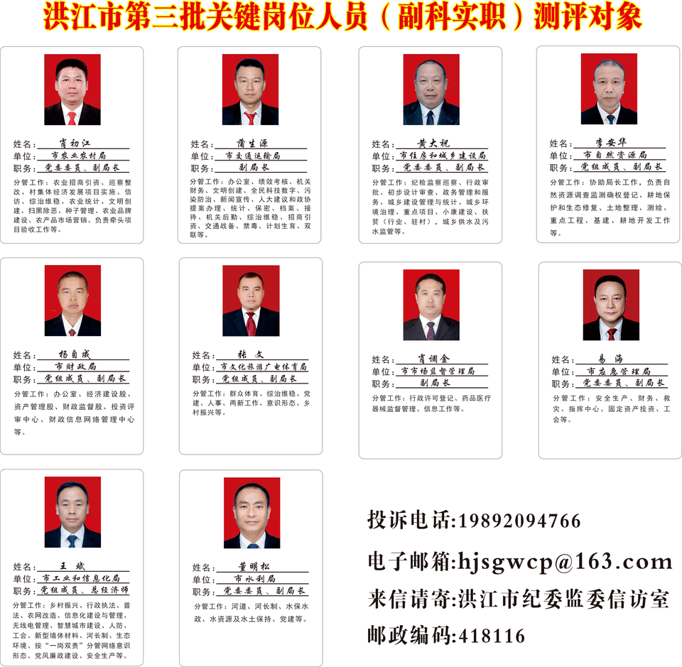 微洪江丨洪江市第三批关键岗位人员副科实职测评公告