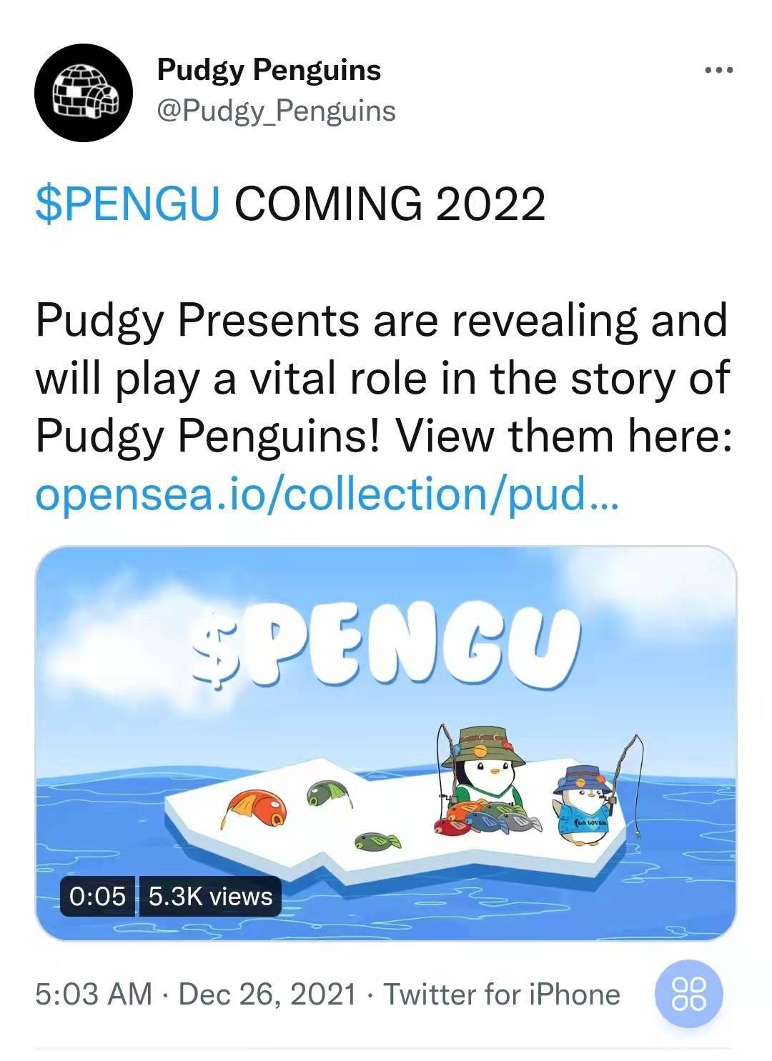 NFT网红”矮胖企鹅更新动态，或于2022年进军GameFi_搜狐网