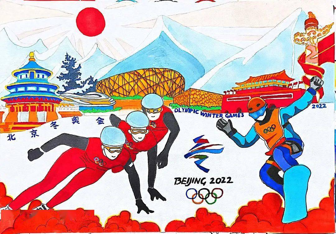 北京冬奥会开幕式绘画图片