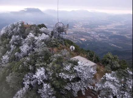 寒潮来袭,肇庆封开麒麟山出现冰挂美景_开县_影响_冰雪奇缘