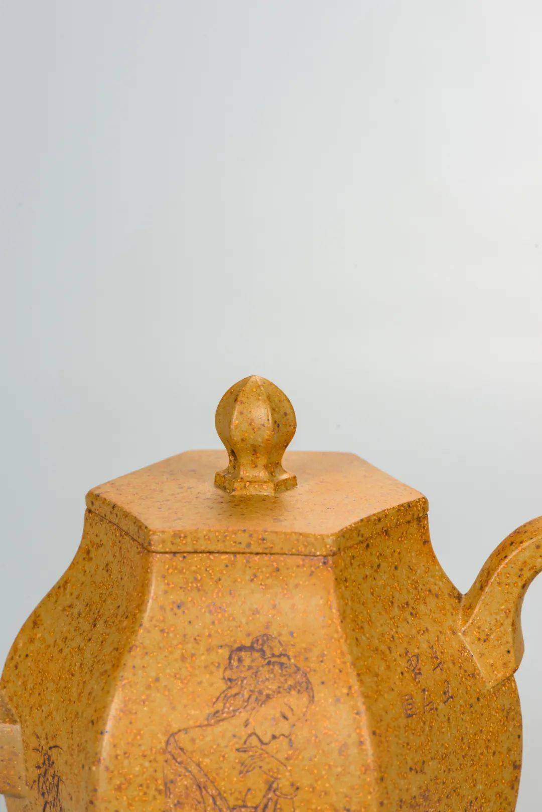 陈付云制 东石刻6767 6767古法火云烧·秋葵_紫砂_作品