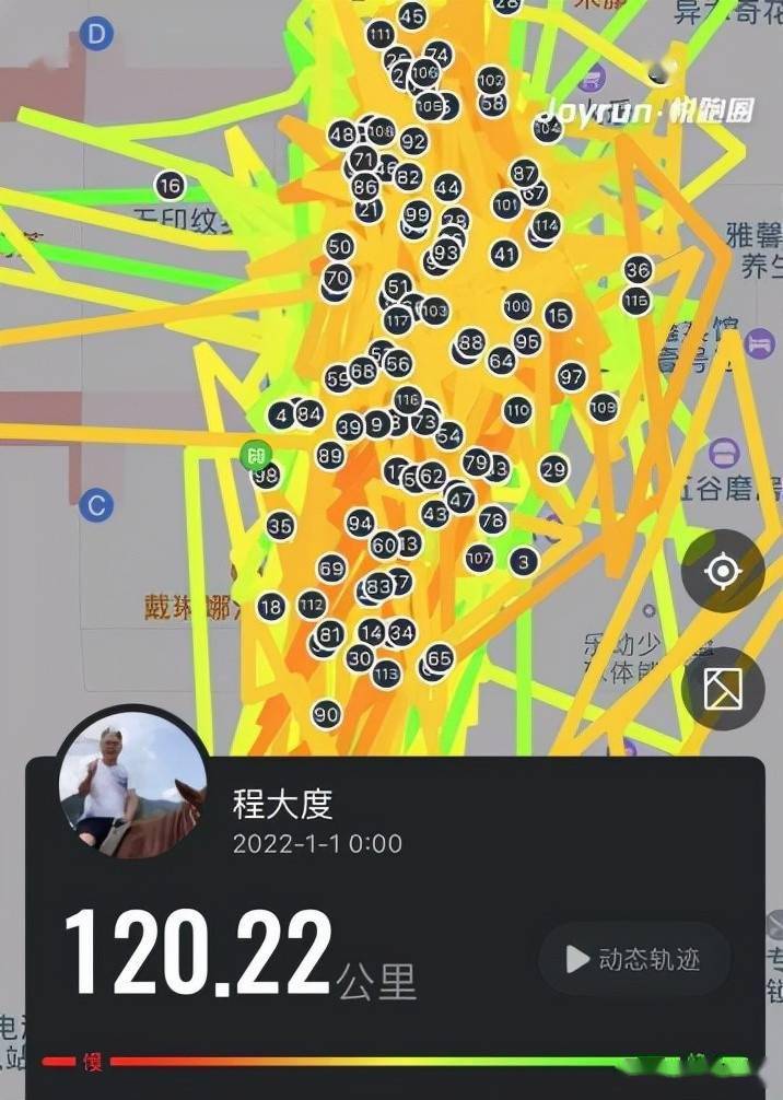 其提供的跑步轨迹显示,大部分在家跑的,中间做核酸采样出去了一趟