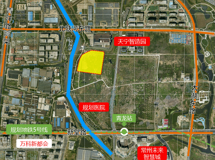 青龙东路,规划地铁5号线;商业配套:天宁智造园,常州未来智慧城;休闲