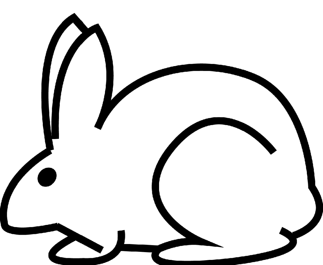 玉兔简笔画彩色 卡通图片