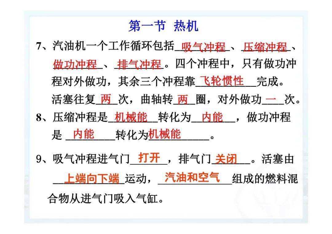 资料|初三上册期末物理知识点汇总