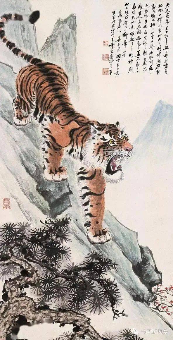 十大名家画虎,虎虎生威,势震山河!_中国画_被誉为_张大千