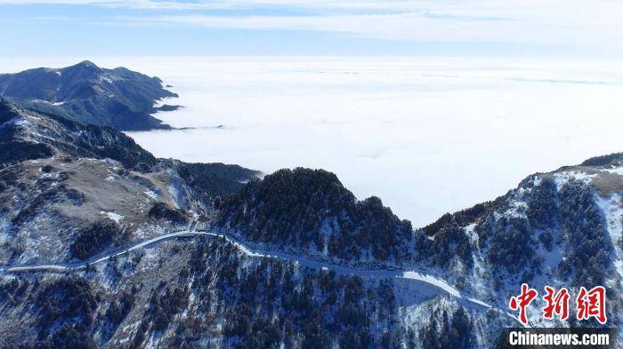 雪山|湖北神农架：云海流淌雪山间