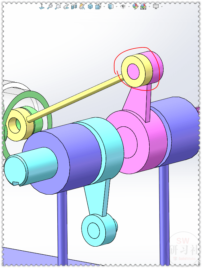 用solidworks画一个:活塞驱动的同轴反转机构_零件_运动_连杆