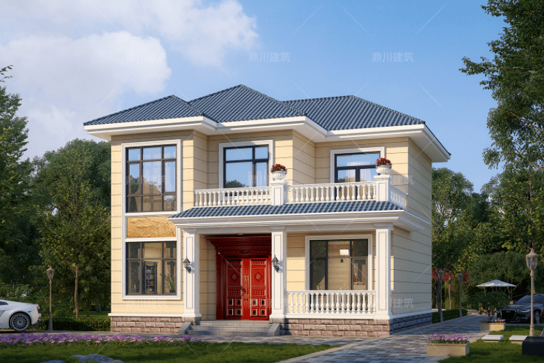 109米二层农村小别墅5室3厅带大露台20万造价小家庭都爱建