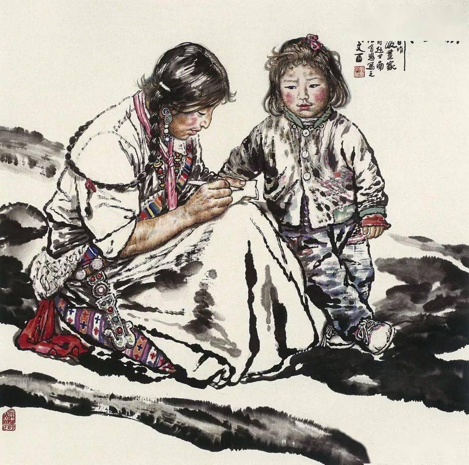 中国写生绘不尽的黄土情中国人物画大师刘文西作品附精彩局部