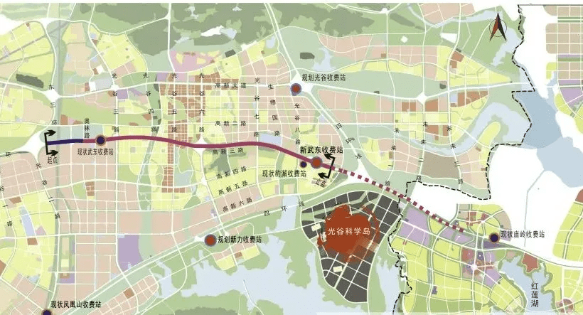 高新三路建好后将彻底解决大光谷长期南北分割的问题