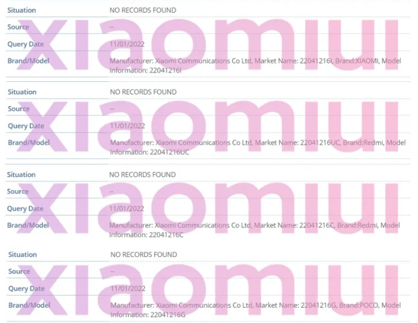 12 款小米 / Redmi / POCO 新机型号曝光，暂定 4 月发布