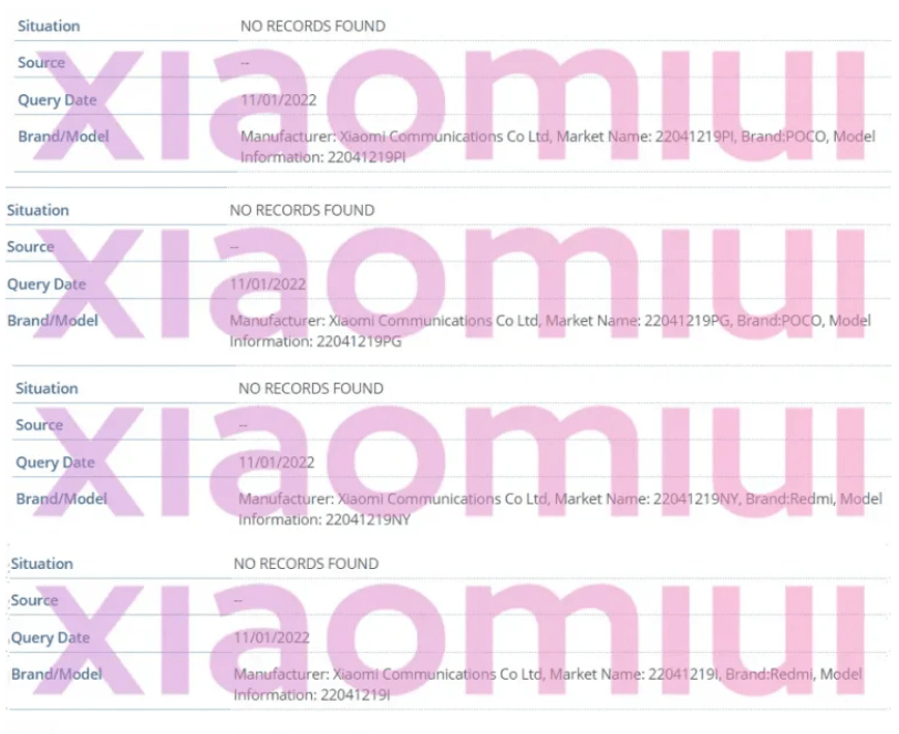 12 款小米 / Redmi / POCO 新机型号曝光，暂定 4 月发布