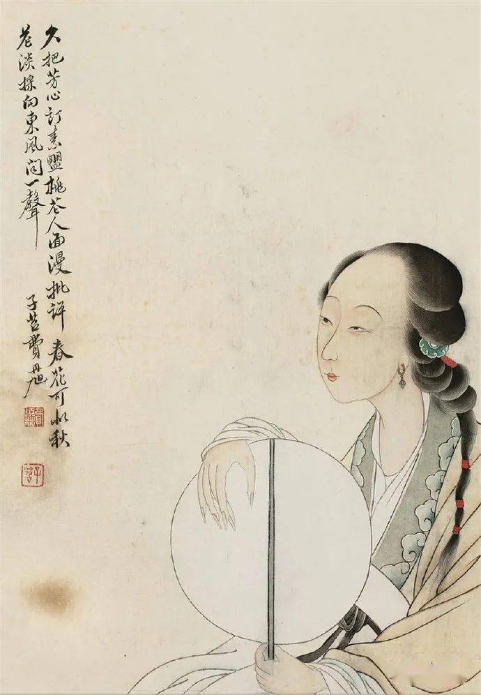 清代画家費丹旭・中国書画讀書図・描金』肉筆紙本・掛軸卷画・中国美術