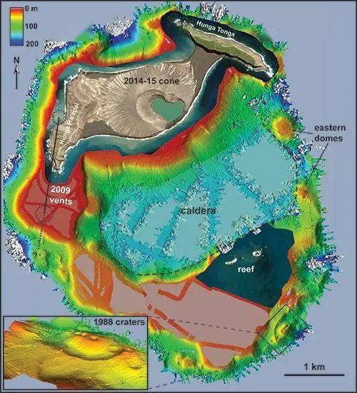 湯加火山爆發瞬間和前後對比照曝光陸地坍塌入海面以下當地首批受災