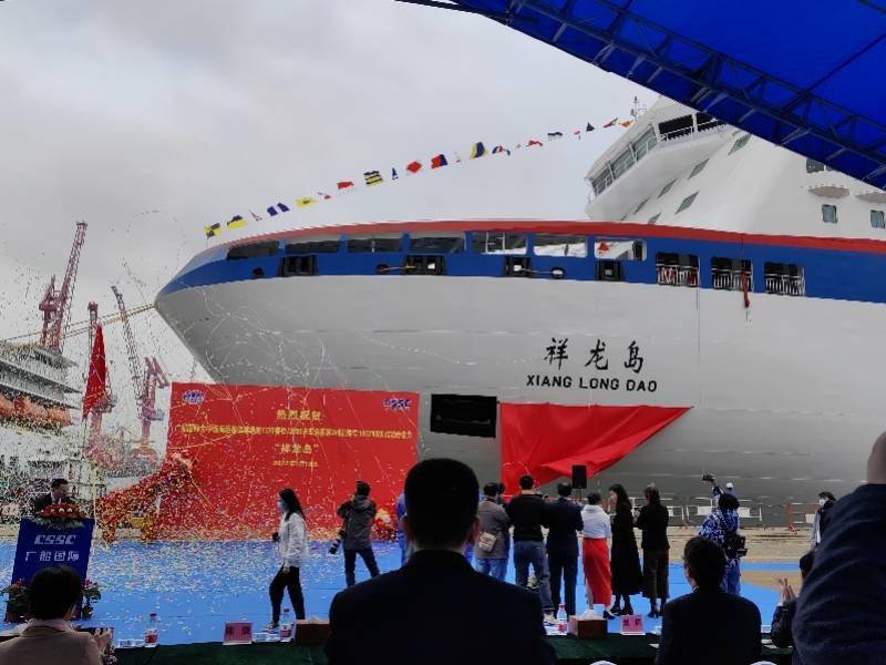 媲美豪华邮轮，客滚船“祥龙岛”号在广州命名交付