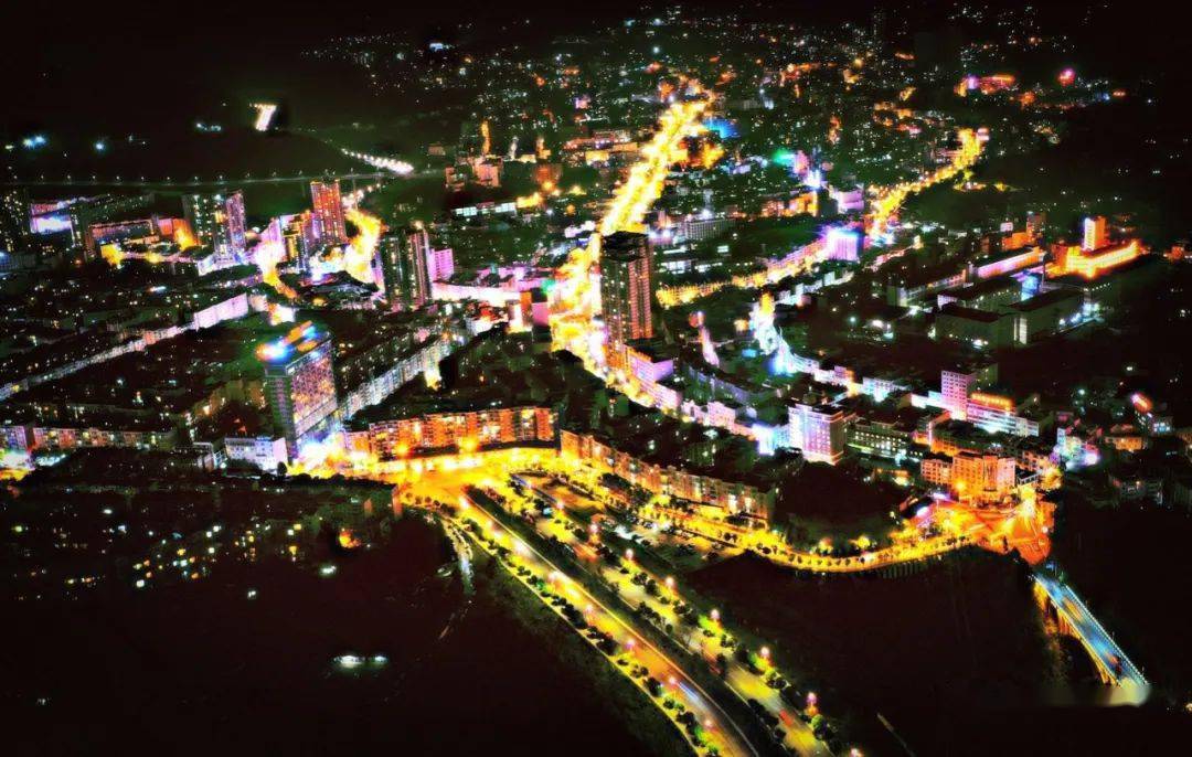 镇雄县城夜景图片图片