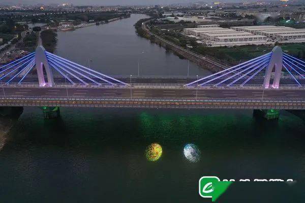 新津河上双桥闪耀迎新春_汕头_大桥_大道