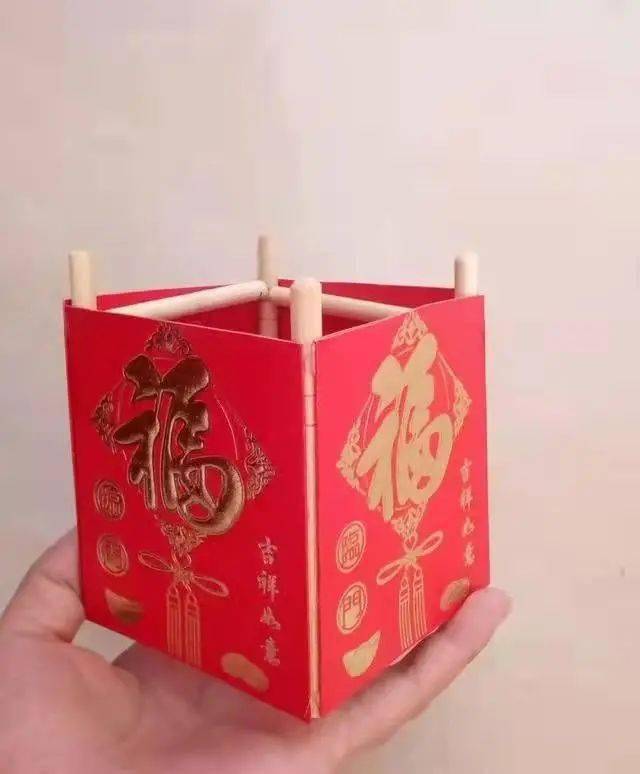 一次性筷子做六角花灯图片