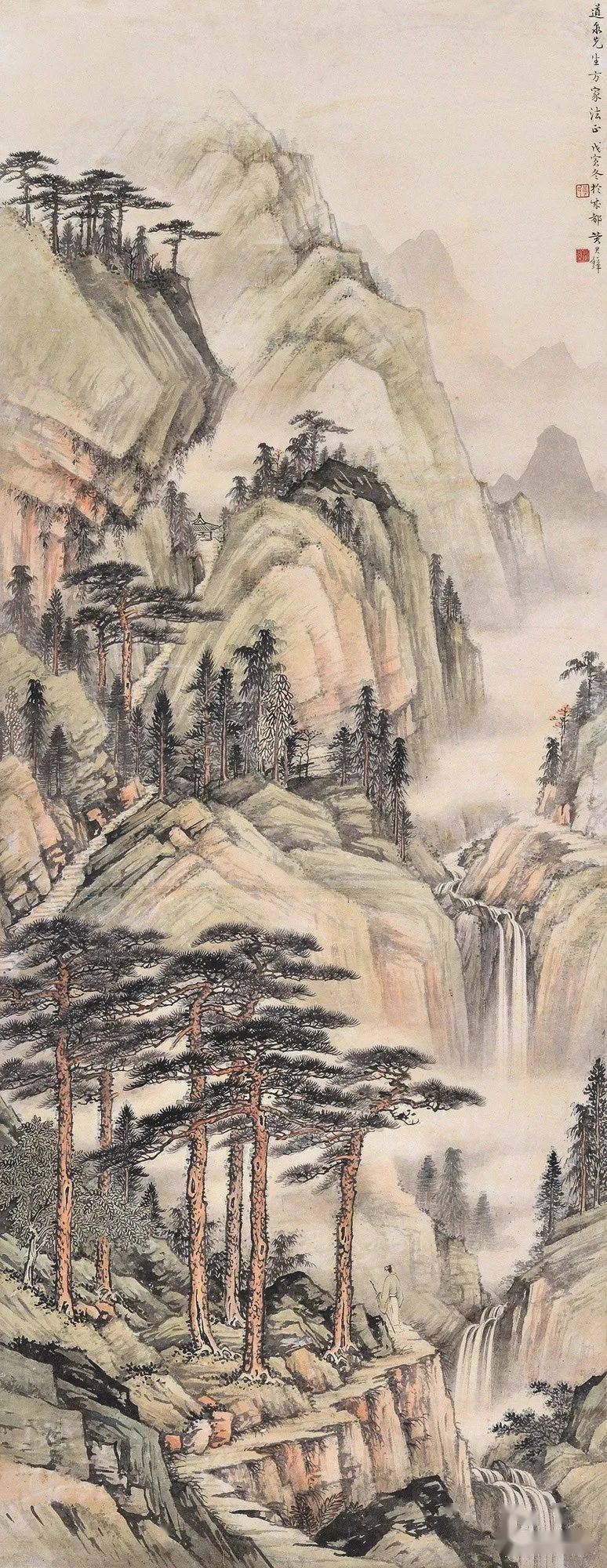 现当代名家笔下的策杖高士图