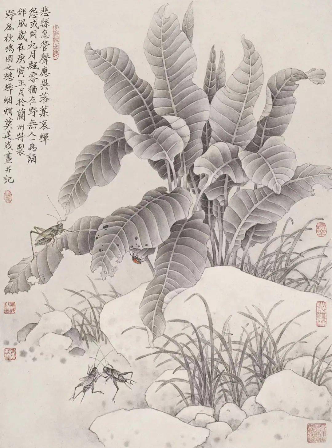 金尚推荐莫建成野风秋鸣系列工笔花鸟经典