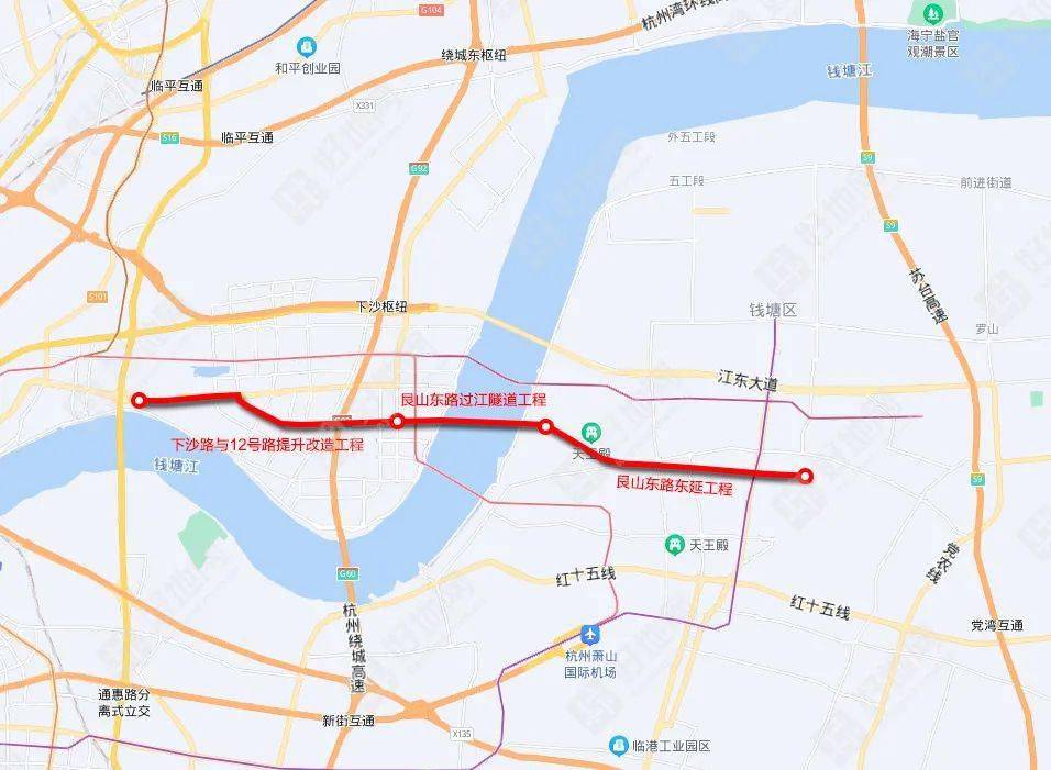 杭州钱塘快速路地图图片