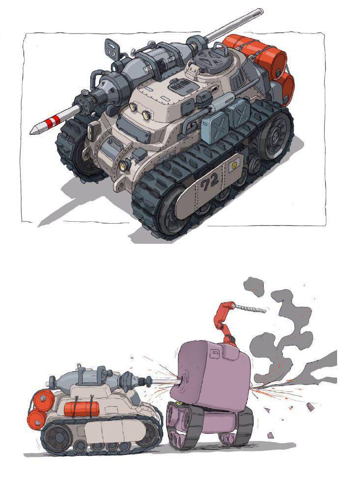 创意机甲战车概念设计,电锯,锤子都用上_装备_造型_对手