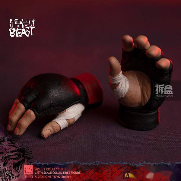 图案ONETOYS 1/6 双料冠军FIERCE BEAST摔跤猛兽大布 可动人偶12寸