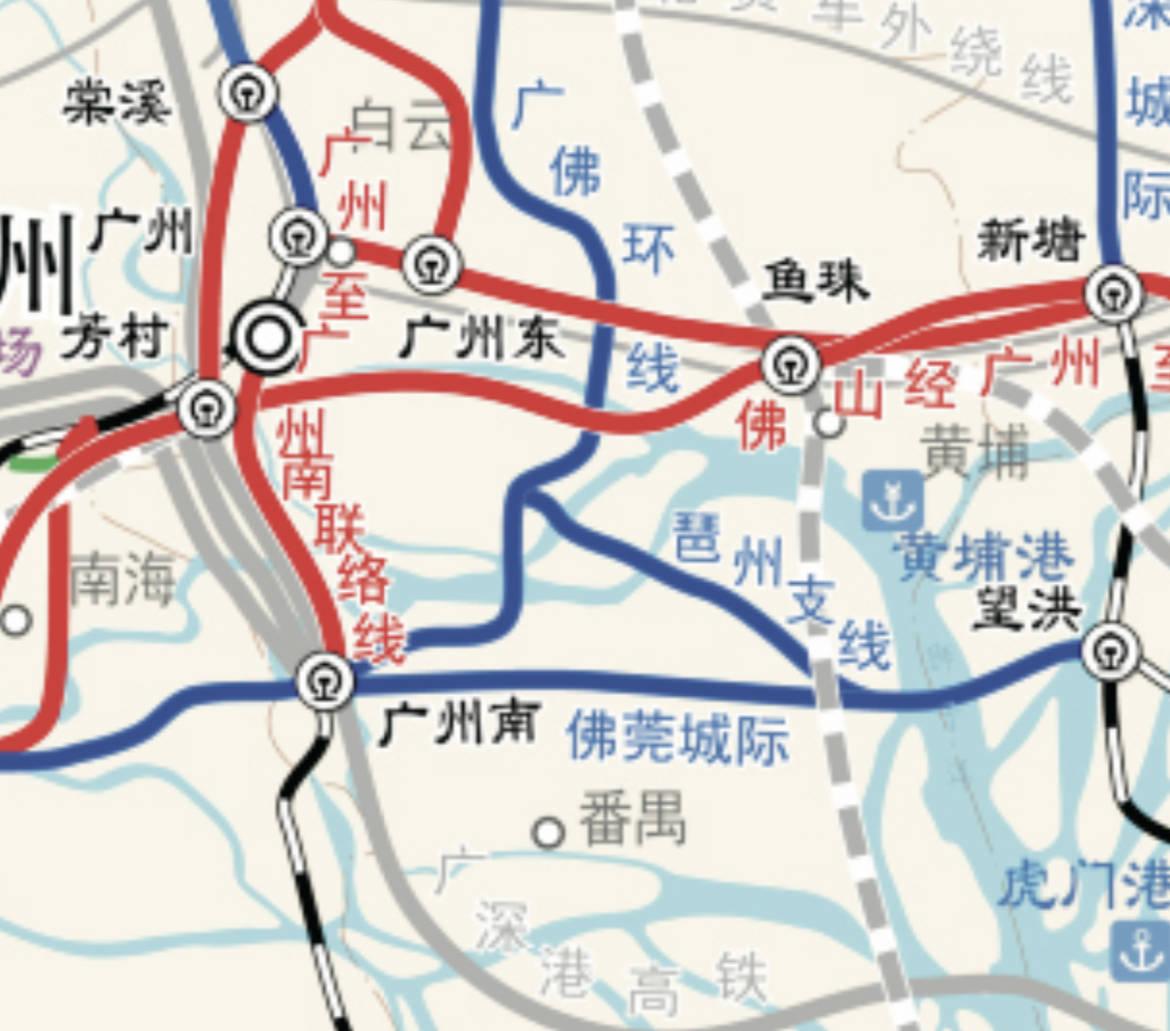 佛穗莞城际发育西联江珠东进深圳与香港仅一步之遥