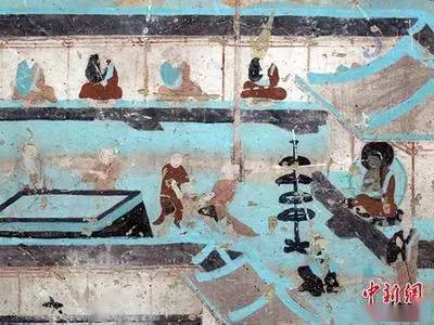 骨董市　掘り出し品中国唐時代　敦煌莫高窟壁画 彩絵 Z0985B18-5 骨董市 掘り出し品中国唐時代 敦煌莫高窟壁画 彩絵 Z0985B18-5