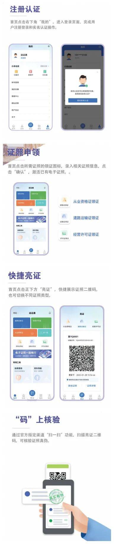 運證通app實現申領,切實方便了道路運輸經營者及從業人員領用證照