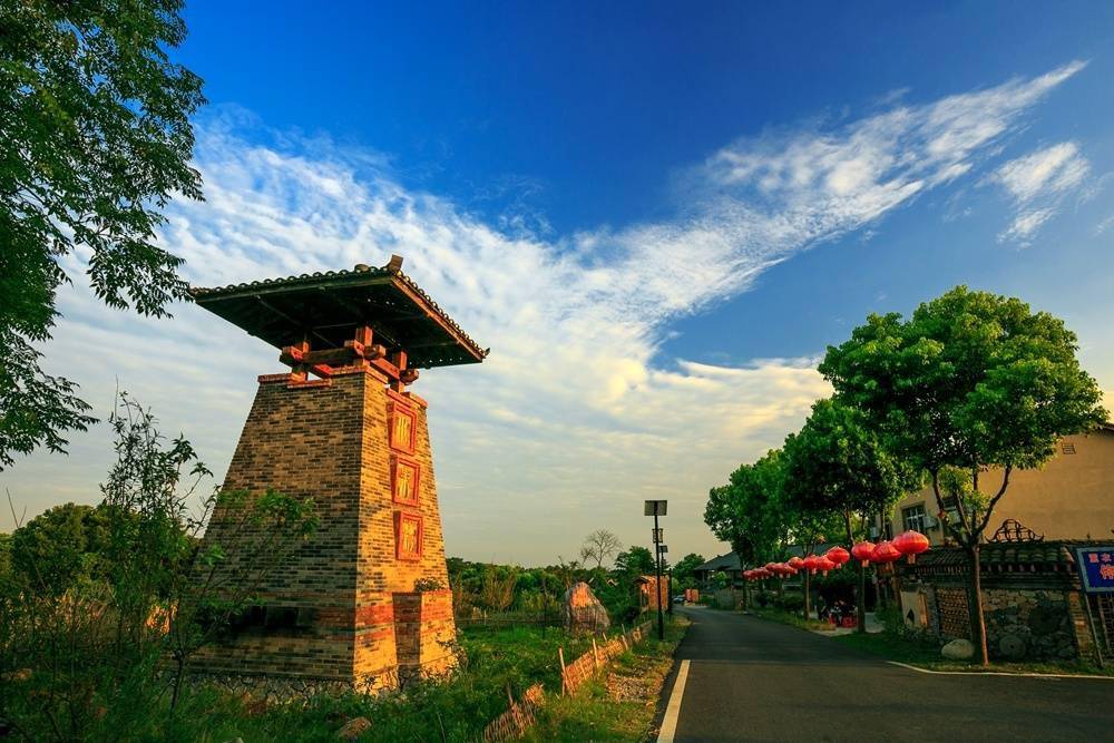 武汉江夏区见山望水忆乡愁田园乡村美如画