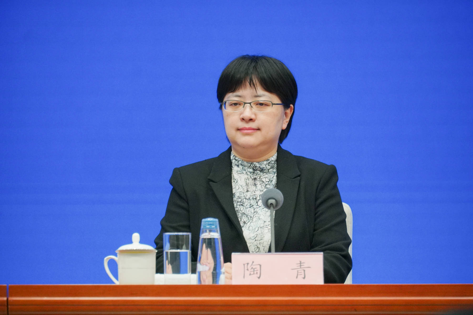 工业和信息化部运行监测协调局负责人陶青 澎湃新闻记者 周頔 摄2月18