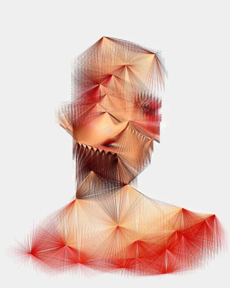 被可以模糊的人物肖像钉子画