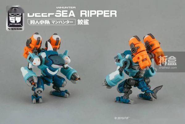 白件|NUMBER.57 1/24 拼装模型 傀甲小队 狩人小队鲛鲨 可动手办