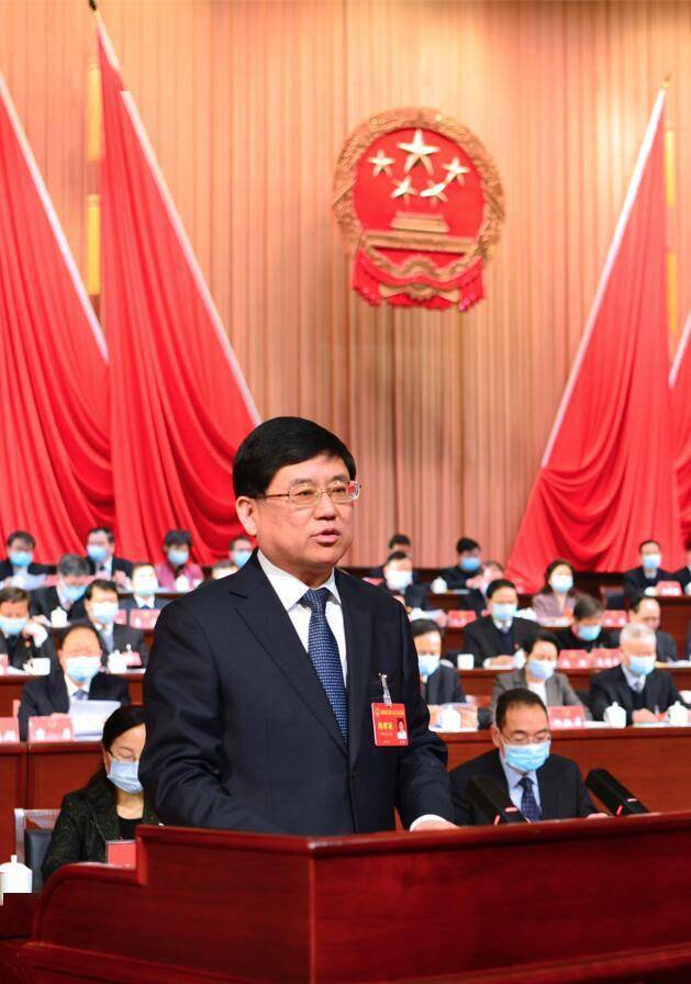 信阳市人大代表,光山县委书记王建平在发言