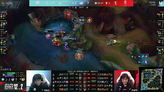 阿卡丽|LOL-LPL：Eric厄斐琉斯单杀Puff金克丝，LGD鏖战三局2-1击败TT