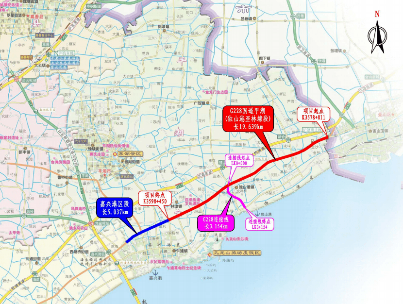 g228国道金山段详细图图片