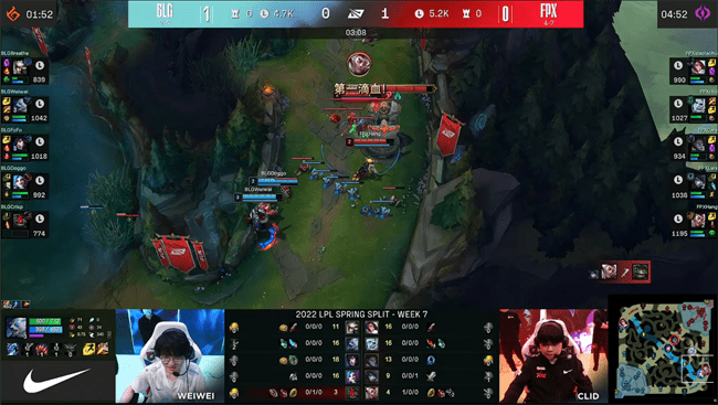 中路|LOL-LPL：新人Care阿狸魅惑妖术连环命中，FPX让一追二2-1掀翻BLG