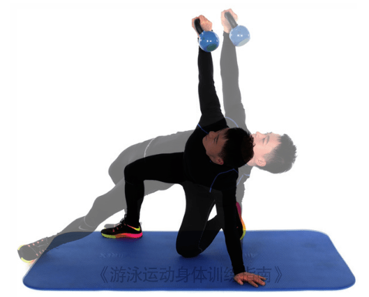 3.顶髋将臀部与大腿抬离地面.左腿向外斜且伸直.