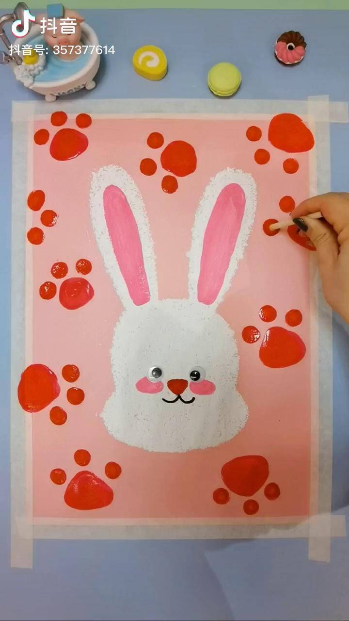 家里的钢丝球千万别丢,画粉粉嫩嫩的小白兔吧!