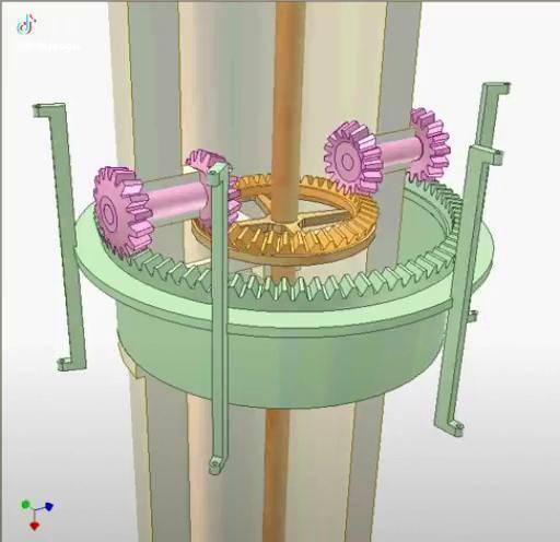 管子分离的两个同轴轴间的传动1