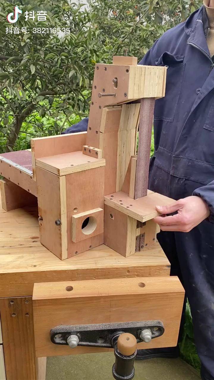 砂带机diy改装木头打磨好帮手木工diy创意手工木头