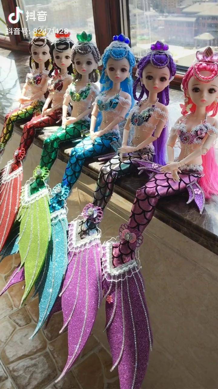 六色你喜欢哪一个呢美人鱼手工制作芭比娃娃衣服紫陌手工娃娃手艺人